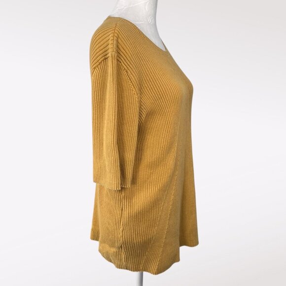 Coldwater Creek Ribbed Cotton Short Sleeve Sweater Medium - Picture 6 of 8